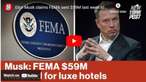 Elon Musk contended that the Federal Emergency Management Agency sent a staggering $59 million “last week to luxury hotels in New York City to house illegal migrants